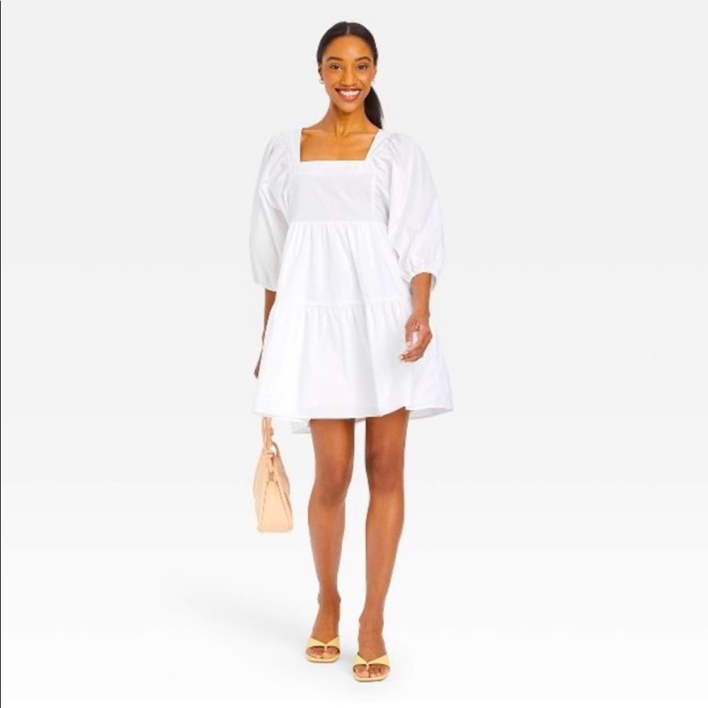 A New Day White Smock Summer Dress-NWT
